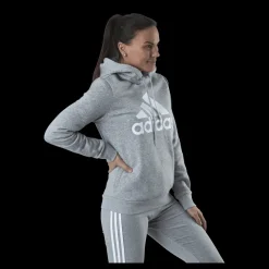 New adidas Essentials Hoodie Medium Grey Heather / White Grå