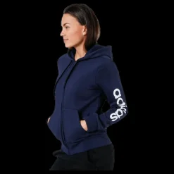 Clearance adidas Essentials Linear Full Zip Hoodie Legend Ink / White Blå