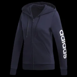 Clearance adidas Essentials Linear Full Zip Hoodie Legend Ink / White Blå