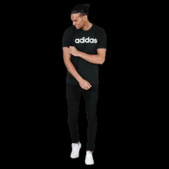 Hot adidas Essentials Linear T-Shirt Black / White Svart