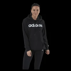 Best adidas Essentials Oversized Hoodie Black / White Svart