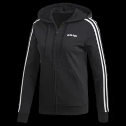 Sale adidas Essentials 3S Full Zip Hoodie Black / White Svart
