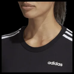 Clearance adidas Essentials 3S Slim Tee Black / White Svart