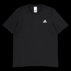 Outlet adidas Essentials Single Jersey Embroidered Small Logo T-Shirt Black Svart