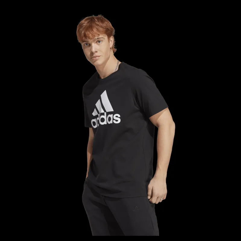Sale adidas Essentials Single Jersey Big Logo T-Shirt Black / White Svart