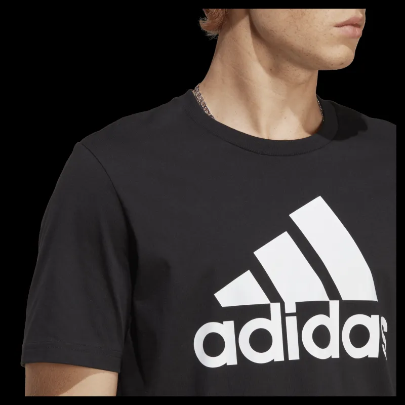 Sale adidas Essentials Single Jersey Big Logo T-Shirt Black / White Svart