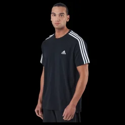 Online adidas Essentials Single Jersey 3-Stripes T-Shirt Black Svart