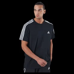 Online adidas Essentials Single Jersey 3-Stripes T-Shirt Black Svart