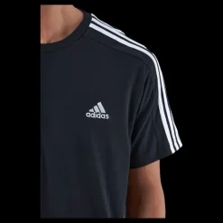 Online adidas Essentials Single Jersey 3-Stripes T-Shirt Black Svart