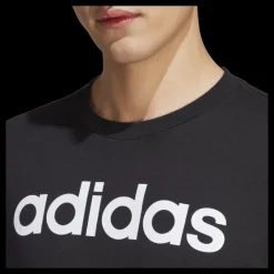 adidas Essentials Single Jersey Linear Embroidered Logo T-Shirt Black Svart Best