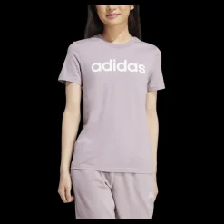 adidas Essentials Slim Logo T-Shirt Preloved Fig / White Lila