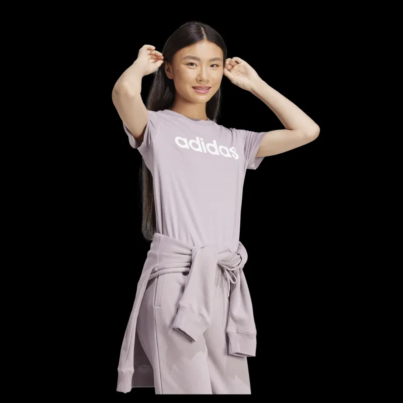 adidas Essentials Slim Logo T-Shirt Preloved Fig / White Lila