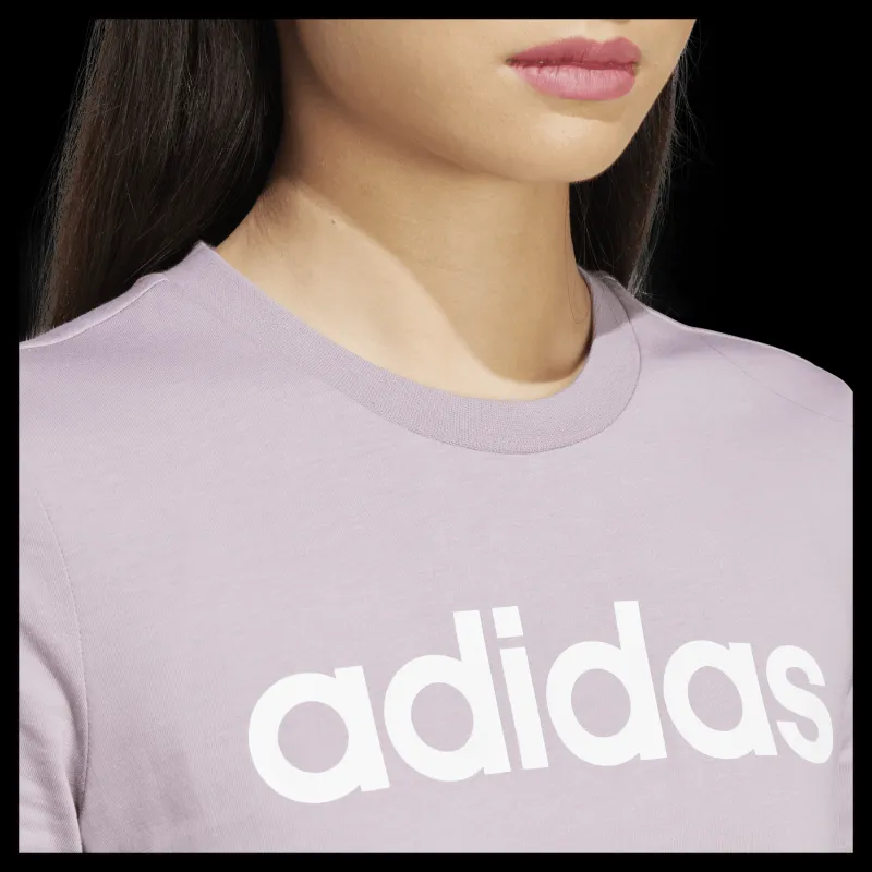 adidas Essentials Slim Logo T-Shirt Preloved Fig / White Lila
