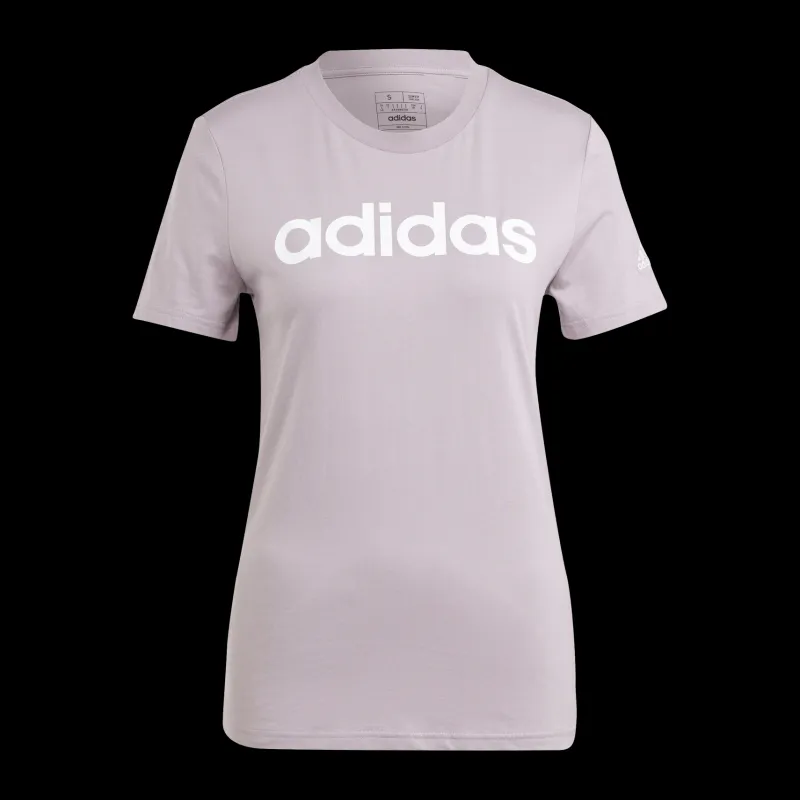 adidas Essentials Slim Logo T-Shirt Preloved Fig / White Lila