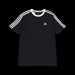 adidas Essentials 3-Stripes Cotton Loose Fit Boyfriend T-Shirt Black Svart Outlet