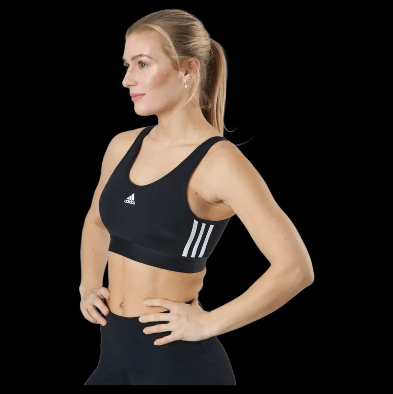 Sale adidas Essentials 3-Stripes Crop Top With Removable Pads Black / White Svart