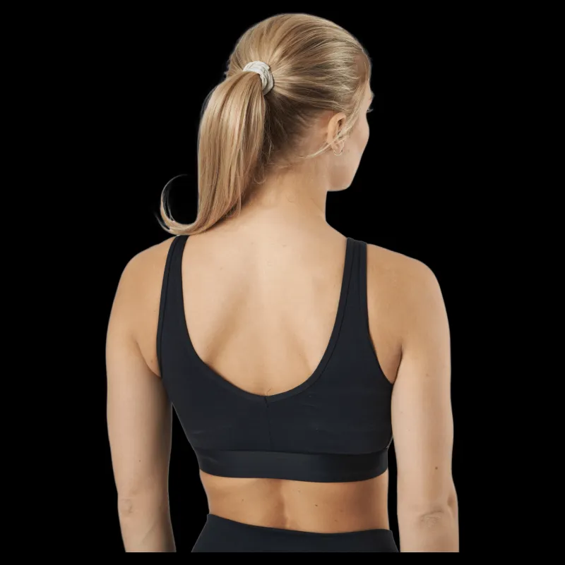 Sale adidas Essentials 3-Stripes Crop Top With Removable Pads Black / White Svart