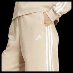 adidas Essentials 3-Stripes Fleece Wide Joggers Beige Best