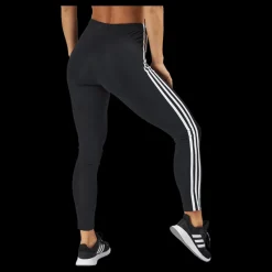adidas Essentials 3-Stripes High-Waisted Single Jersey Leggings Black / White Svart Outlet