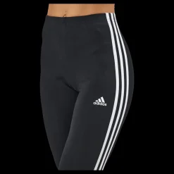 adidas Essentials 3-Stripes High-Waisted Single Jersey Leggings Black / White Svart Outlet