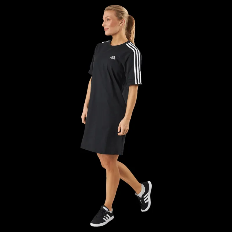 adidas Essentials 3-Stripes Single Jersey Boyfriend Tee Dress Black Svart Discount