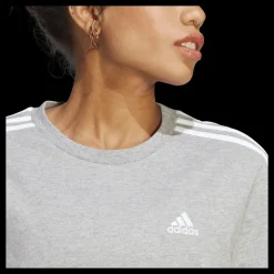 Hot adidas Essentials 3-Stripes Single Jersey Boyfriend Tee Dress Medium Grey Heather / White Grå
