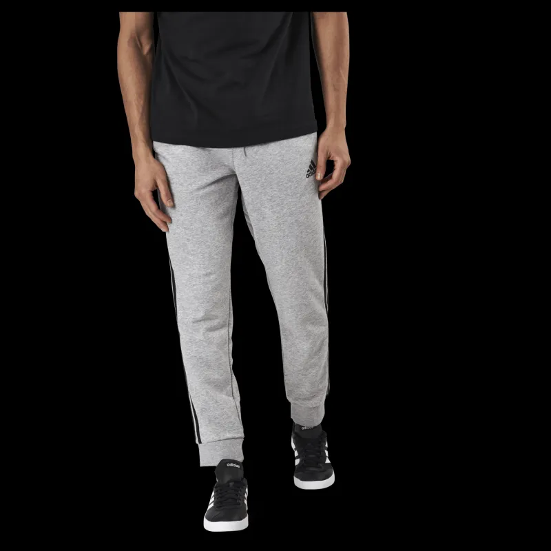 New adidas Essentials Tapered Cuff 3 Stripes Pants Medium Grey Heather / Black Grå