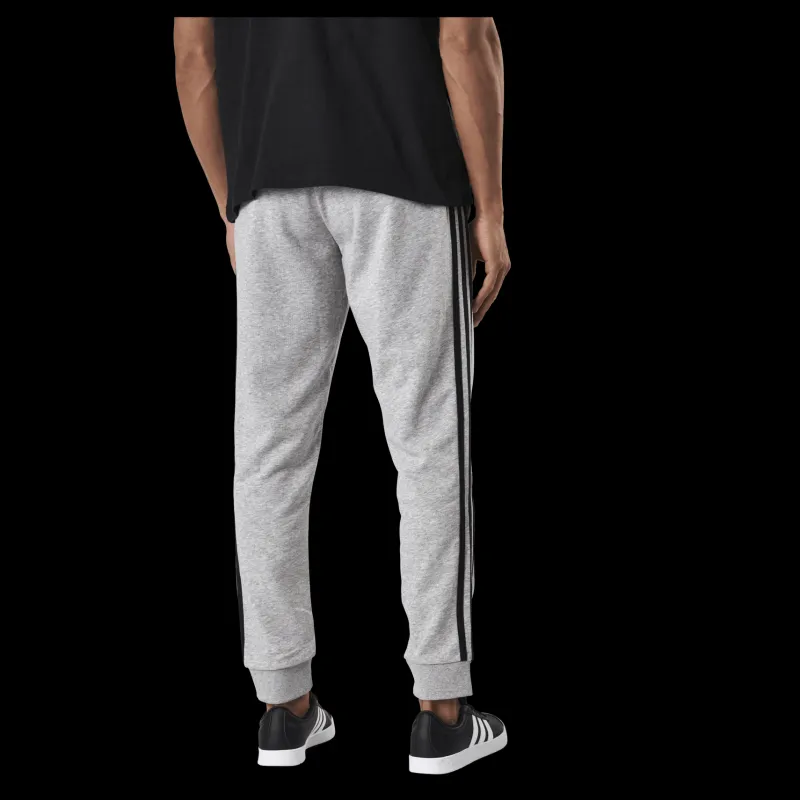 New adidas Essentials Tapered Cuff 3 Stripes Pants Medium Grey Heather / Black Grå