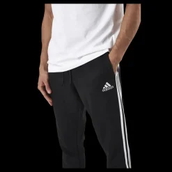 adidas Essentials Tapered Elasticcuff 3 Stripes Pant Black / White Svart Outlet