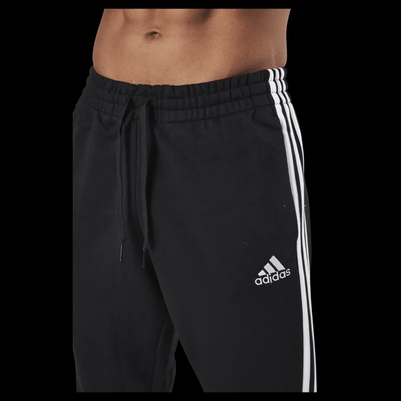 adidas Essentials Tapered Elasticcuff 3 Stripes Pant Black / White Svart Outlet