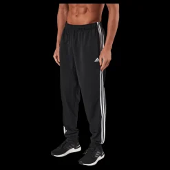 New adidas Essentials Warm-Up Tapered 3-Stripes Tracksuit Bottoms Black Svart