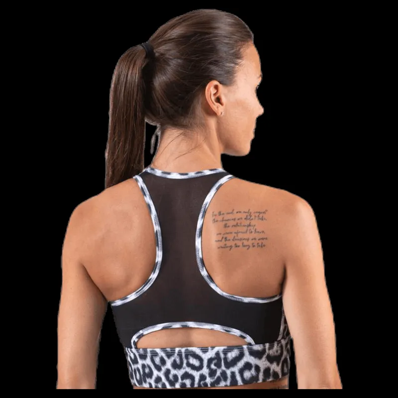 Nike Everything Leopard Bra White/Black Flerfärgad