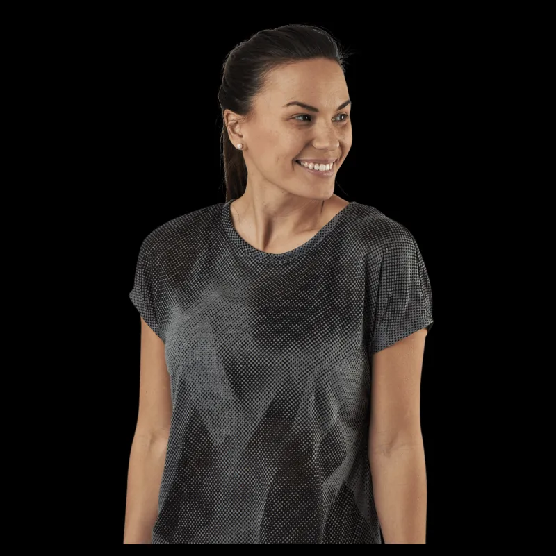 New Only Play Fan Loose Burnout Ss Tee Black Svart