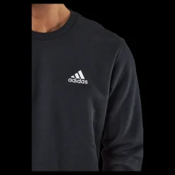 Hot adidas FEELCOZY ESSENTIALS FLEECE SWEATSHIRT Black / White Svart