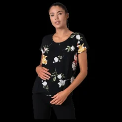 Only First One Ss Aop Top Black Svart Outlet