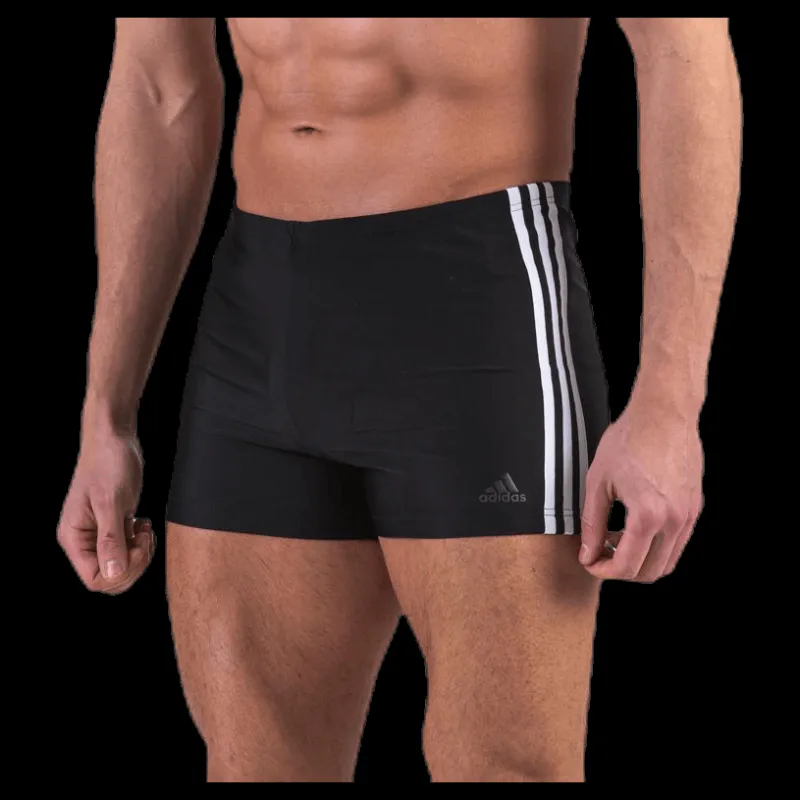adidas Fitness 3 Stripes Swim Boxer Black / White Svart