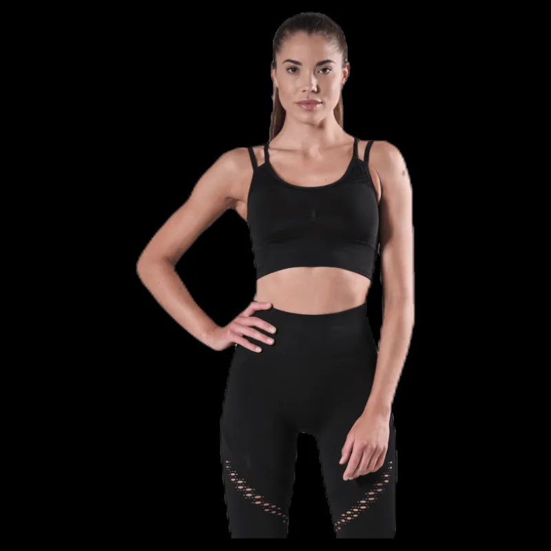 BLACC Fitness Seamless Mesh Bra Black Svart