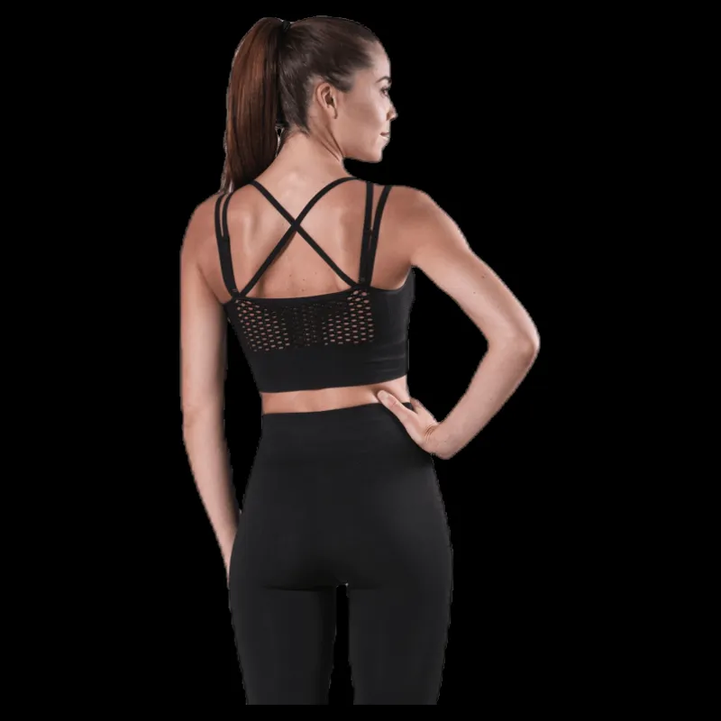 BLACC Fitness Seamless Mesh Bra Black Svart