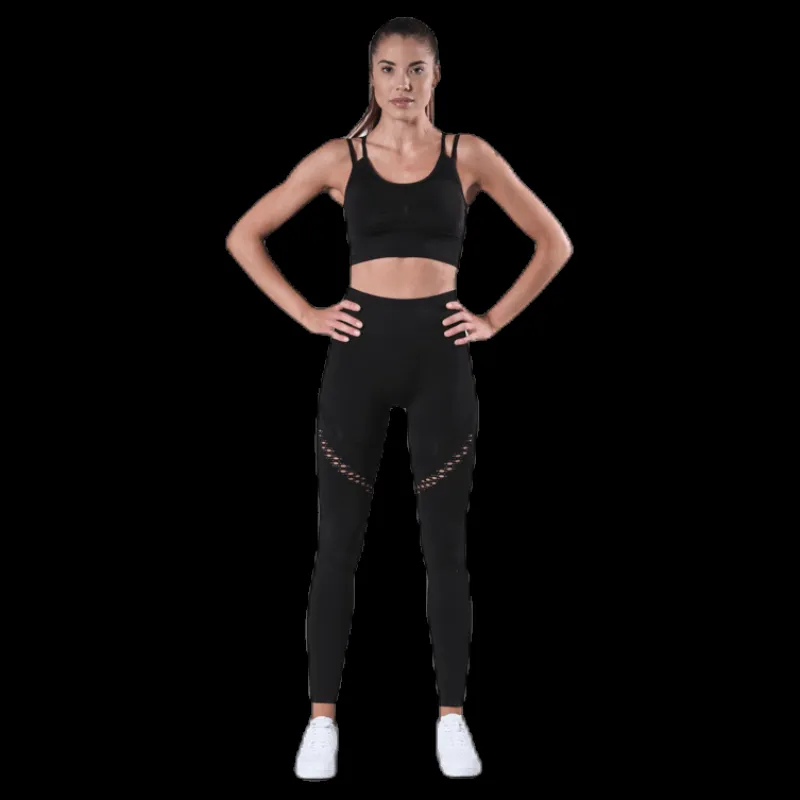 BLACC Fitness Seamless Mesh Bra Black Svart