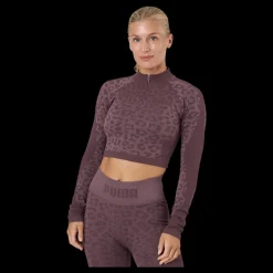 Online Puma Formknit Seamless Cropped 1/4 Dusty Plum-leopard Print Lila