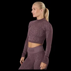 Online Puma Formknit Seamless Cropped 1/4 Dusty Plum-leopard Print Lila