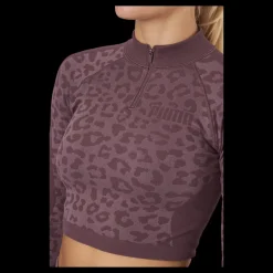 Online Puma Formknit Seamless Cropped 1/4 Dusty Plum-leopard Print Lila