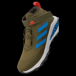 Discount adidas Fortarun All Terrain Cloudfoam Sport Running Elastic Lace and Top Strap Shoes Focus Olive / Pulse Blue / Shadow Olive Blå