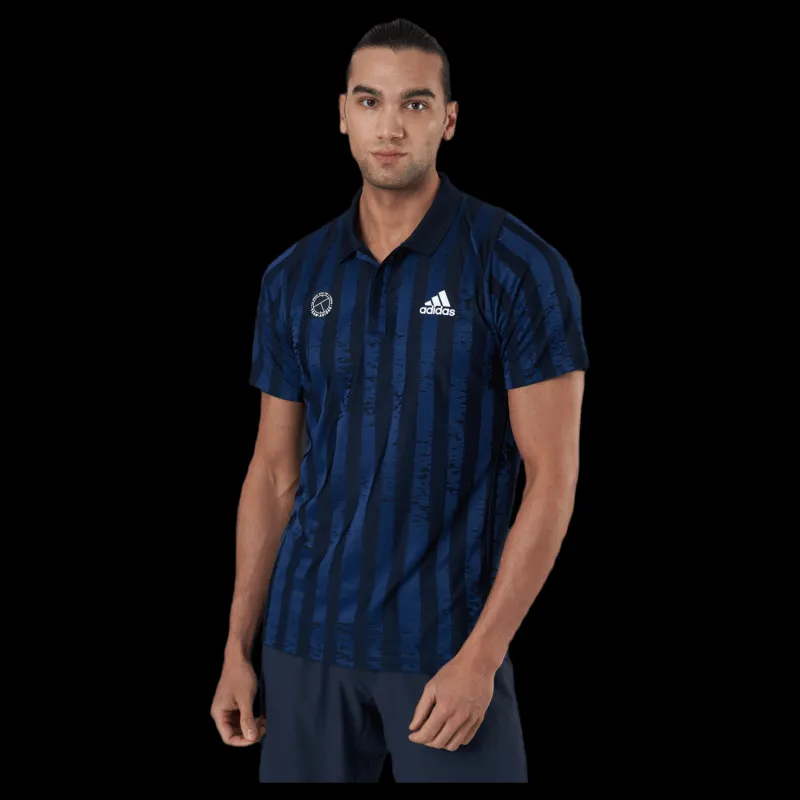 Discount adidas Tennis Freelift Polo Engineered White/Black Blå