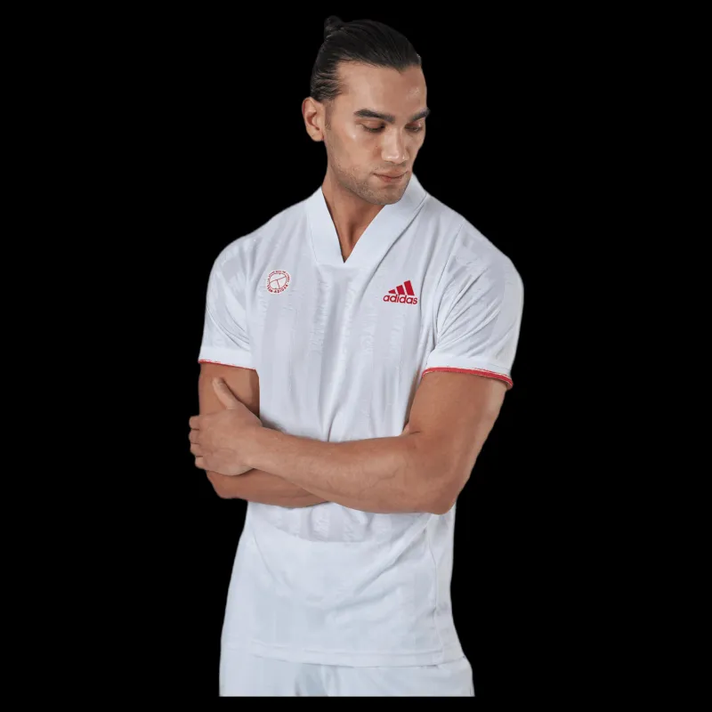 Clearance adidas Tennis Freelift Tee Engineered White/Red Vit