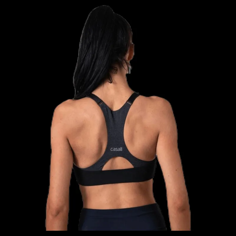 Casall Front Zip Sports Bra Grey Grå