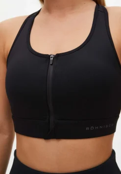 Discount Röhnisch Front Zip Sportsbra Black Svart