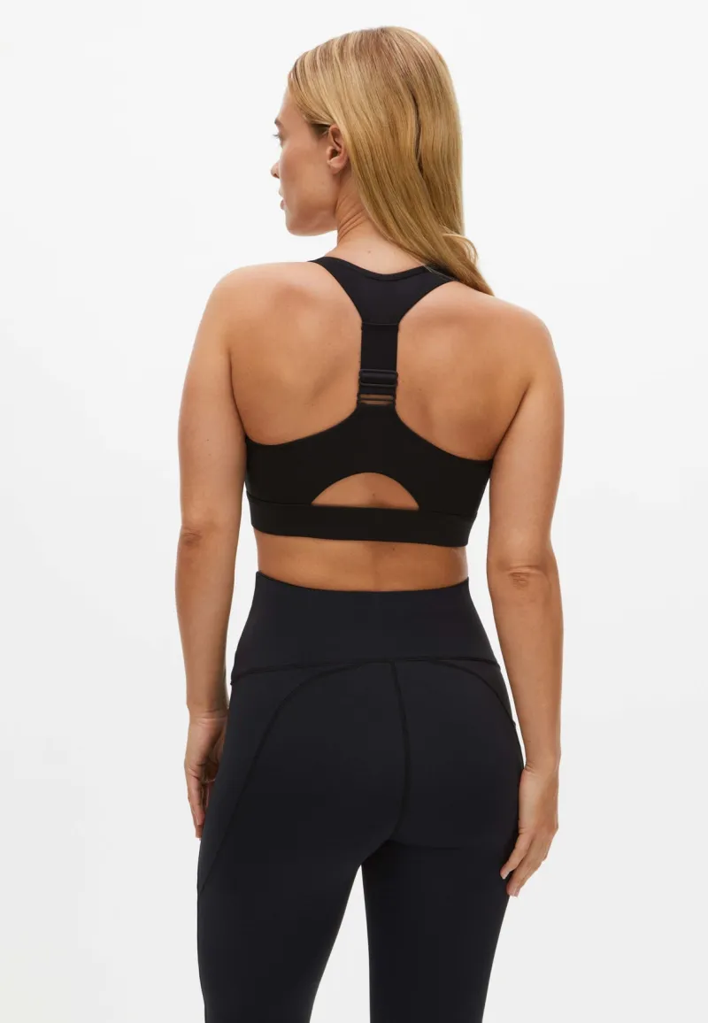 Discount Röhnisch Front Zip Sportsbra Black Svart