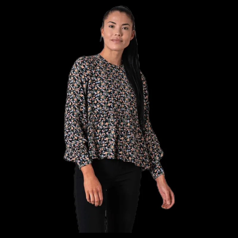 Pieces Frya Ls Top D2D Black Svart Best