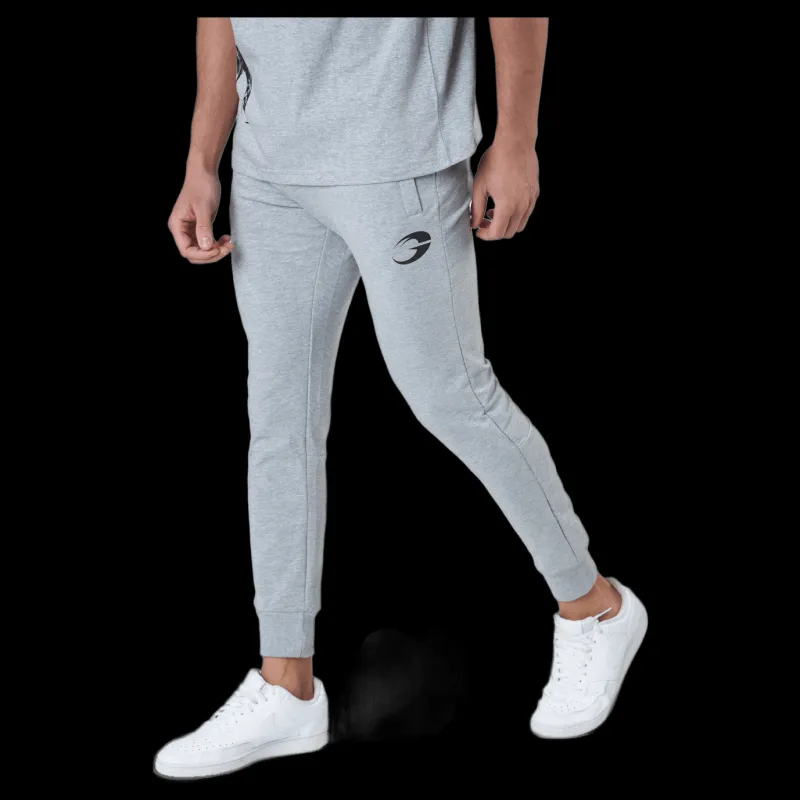 New GASP Tapered Joggers Light Grey Melange Grå
